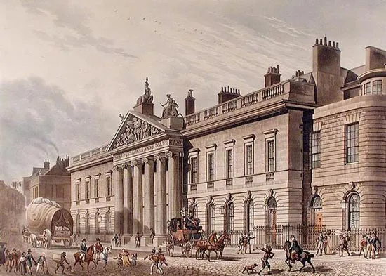 East India House, London
The East India House in Leadenhall Street, London, drawing by Thomas Hosmer Shepherd, c. 1817.