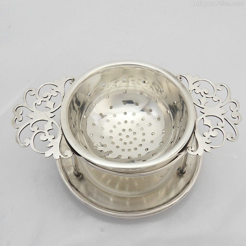 tea strainer シンプルなフィルターとスタンドのセット(1916年製)
