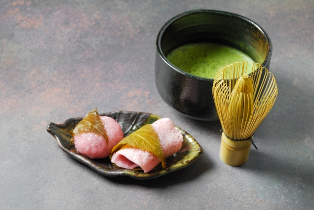 抹茶と道明寺