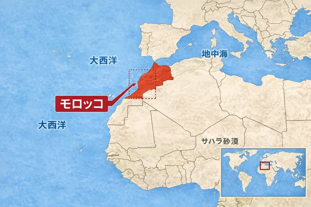 モロッコの位置を示している地図