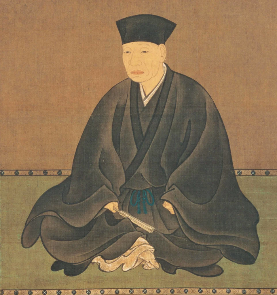 絹本著色千利休像(部分)